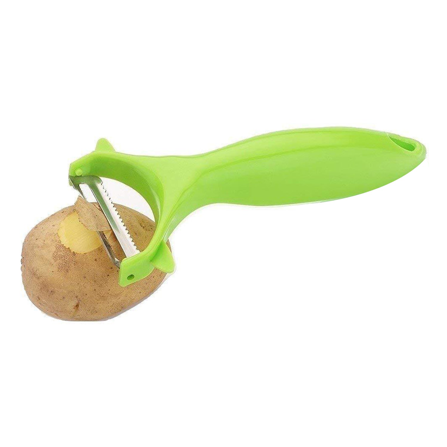Efficient stainless steel vegetable and fruit peeler for smooth and quick peeling. Efficient stainless steel vegetable and fruit peeler for smooth and quick peeling.